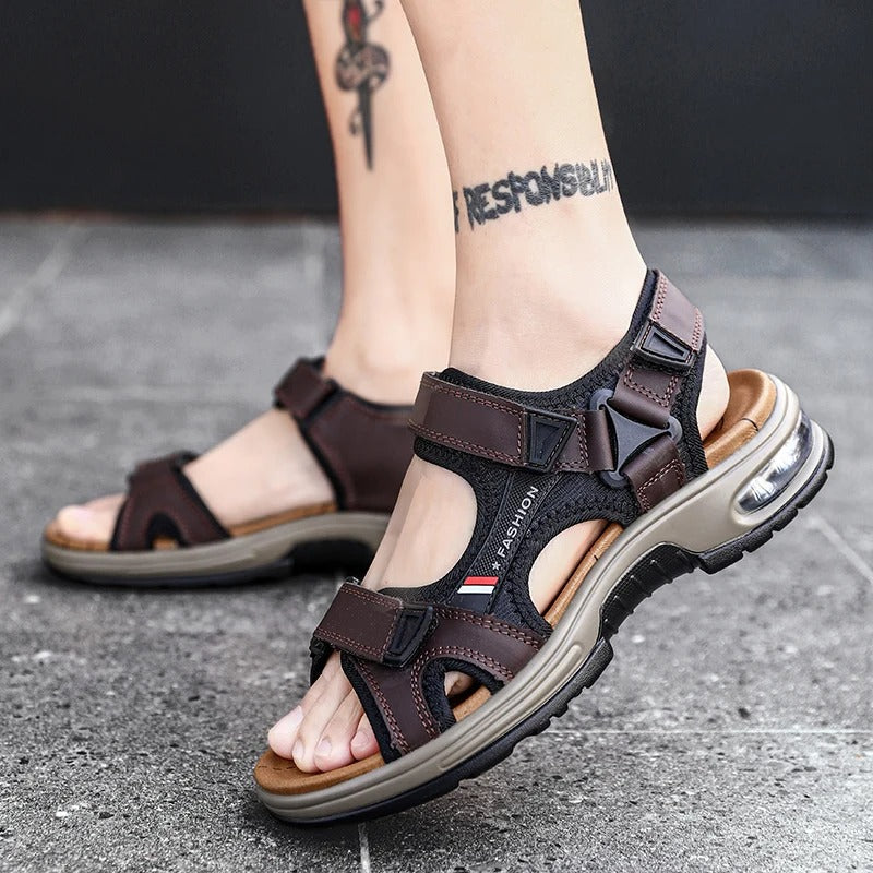 Fedie | Orthopedische zool suède herensandalen