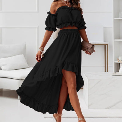 Jolanda | Off-Shoulder Set Met Lange Rok