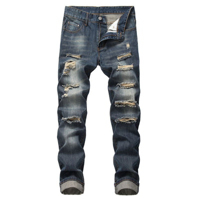 Liam | Gescheurde rechte denim broek